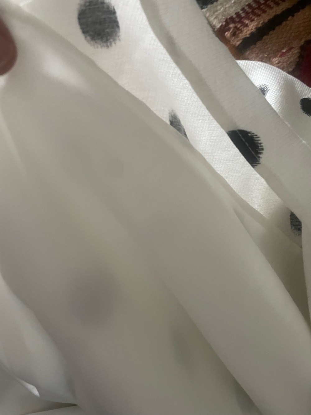 Ann Taylor White Midi Skirt with Black Polka Dots - Picture 3 of 6